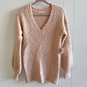 NWT Revolve TULAROSA Wool Alpaca Blend Bubble Sleeve V Neck Sweater